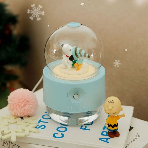 【韓國直送】Snoopy雪球音樂盒心情燈加濕器｜스누피 스노우볼 오르골 무드등 가습기