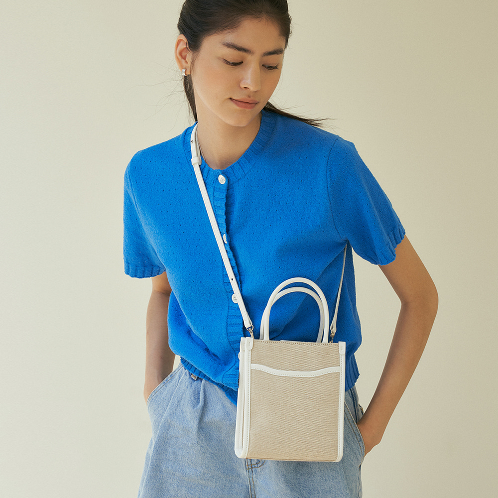 DEMERIEL - Classic Canvas Bag New Mini Linen (White)