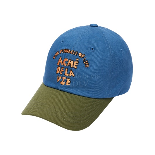 acmedelavie-[아크메드라비] TWO-TONE COLOR EMBROIDERY BALL CAP OLIVE♡韓國男裝飾品
