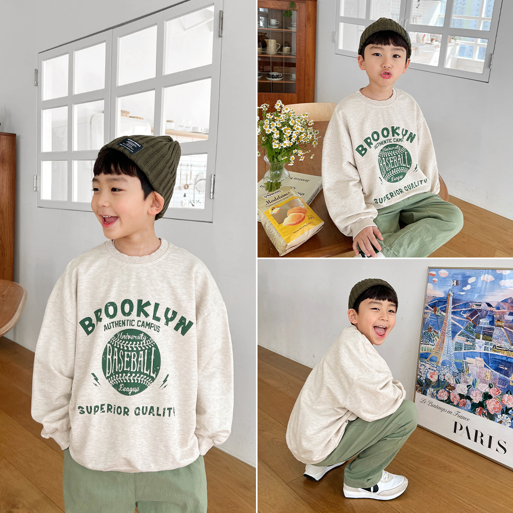 little-bro-베이스볼맨투맨[티셔츠BEBV3C]♡韓國童裝上衣