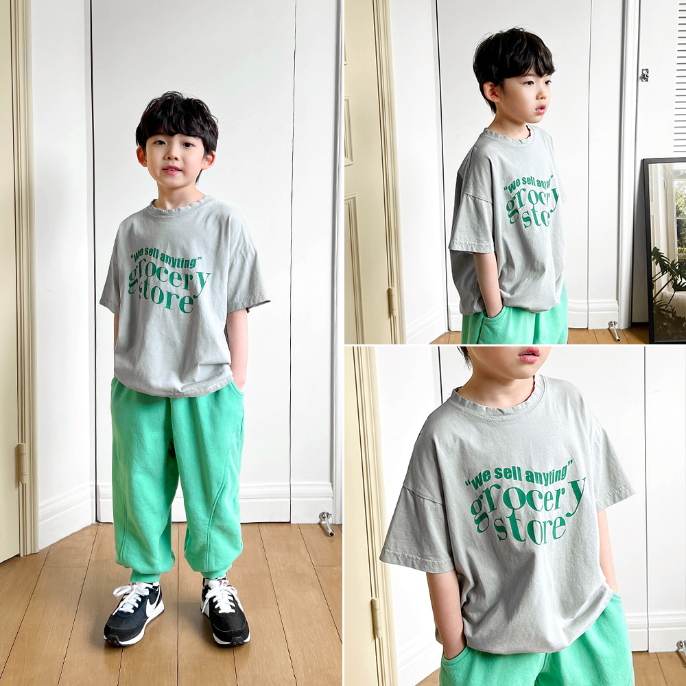 little-bro-그로서리반팔티[티셔츠BEAK477A]♡韓國童裝上衣