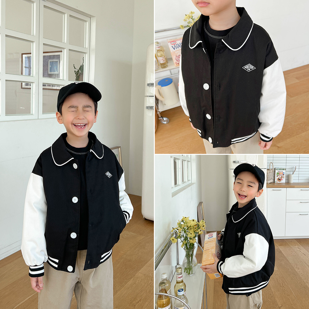 little-bro-템스컬러배색블루종[자켓BEAU602C]♡韓國童裝外套