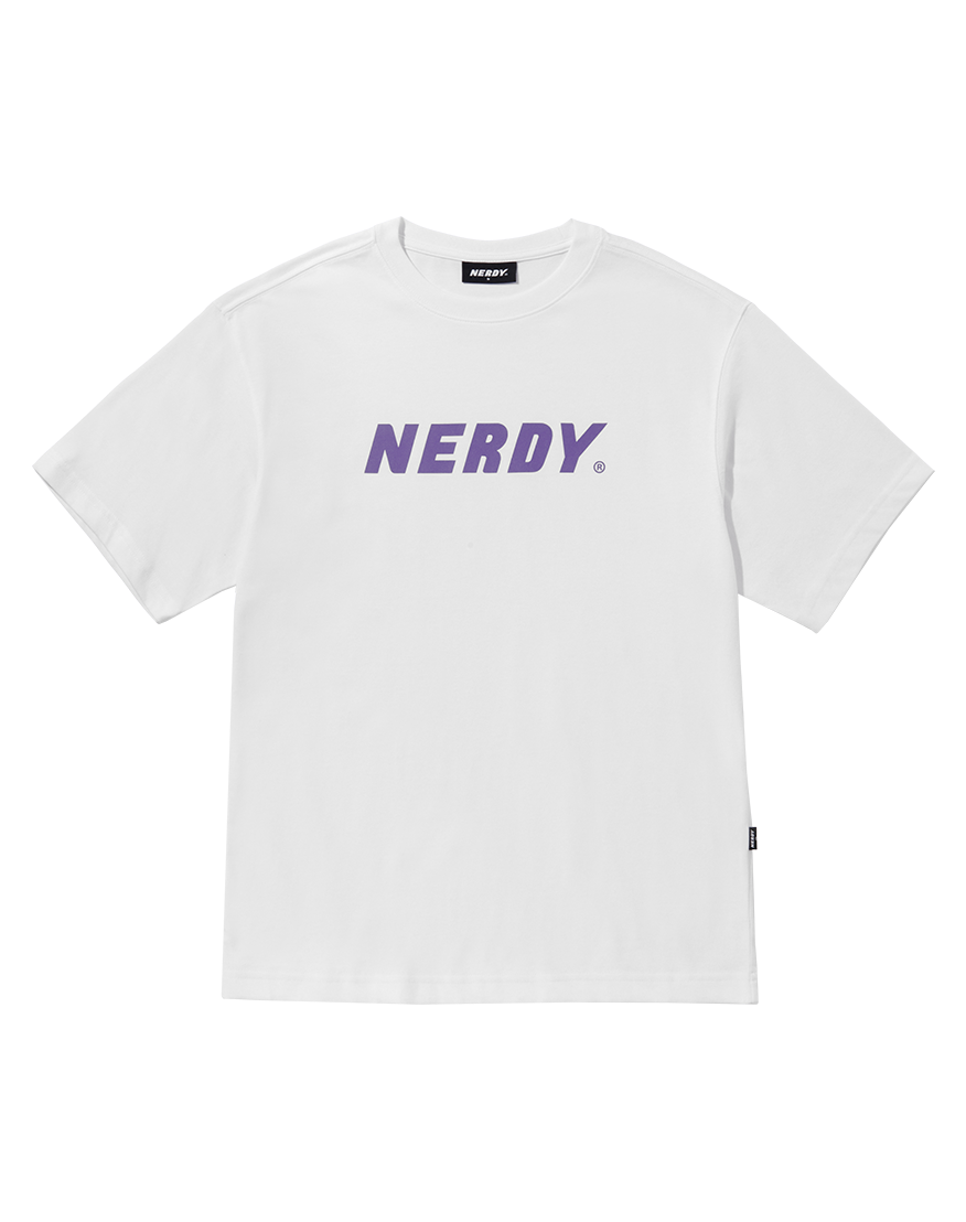 韓國 NERDY - Big Logo Short Sleeve T-Shirt Purple