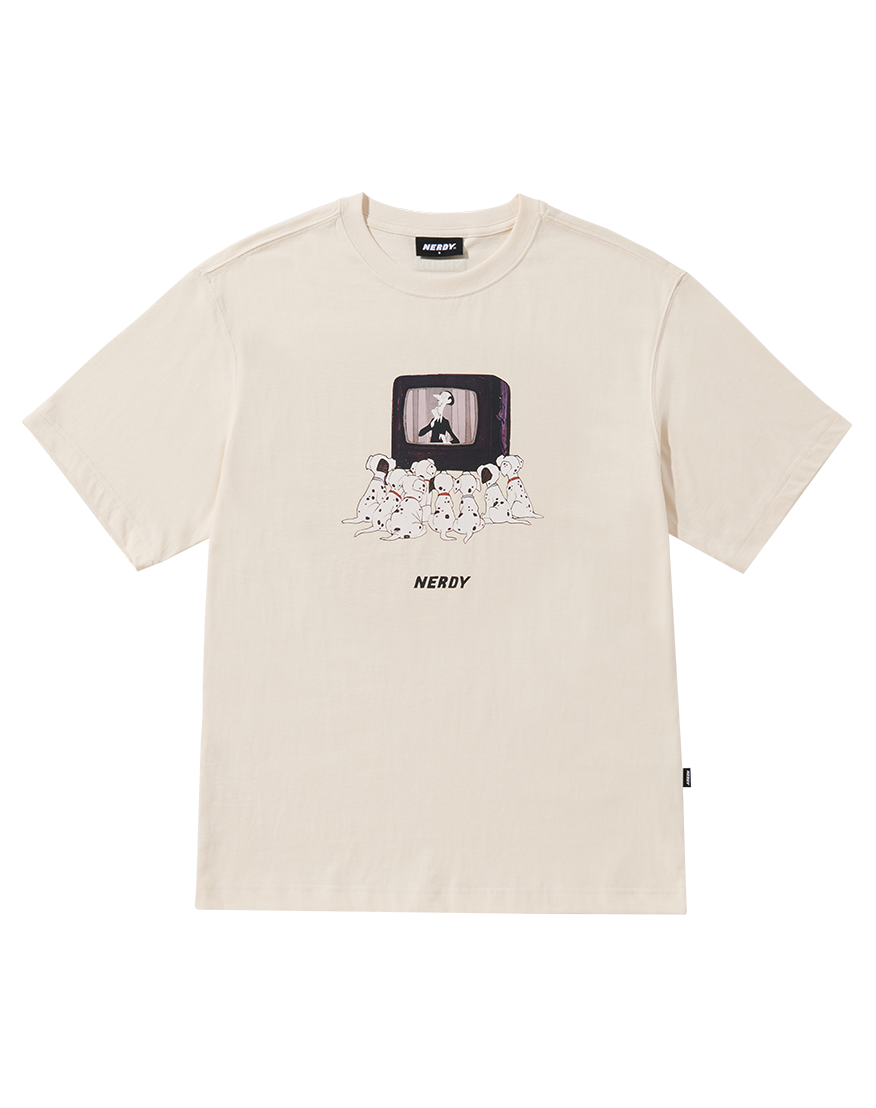 韓國 NERDY - Disney X Nerdy TV Short Sleeve T-Shirt Cream