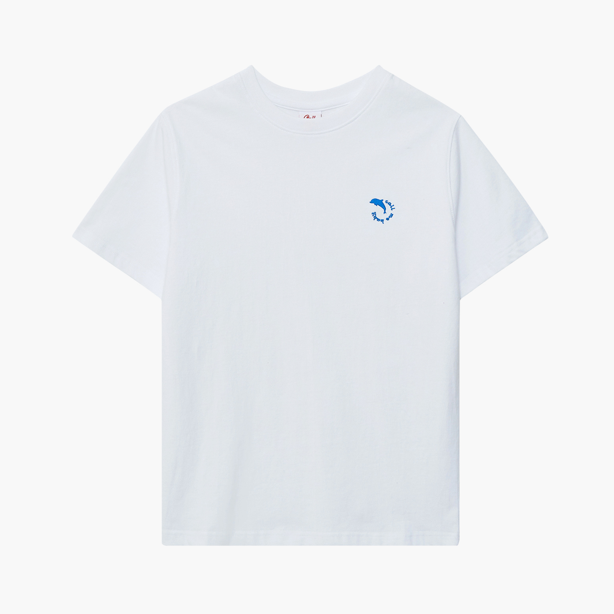 韓國Call Me Baby - Dolphin Embroidery Logo Tee _ White