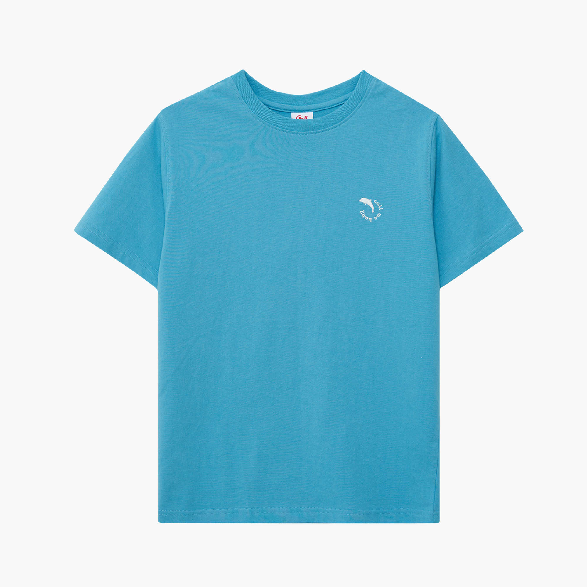 韓國Call Me Baby - Dolphin Embroidery Logo Tee _ Sky Blue