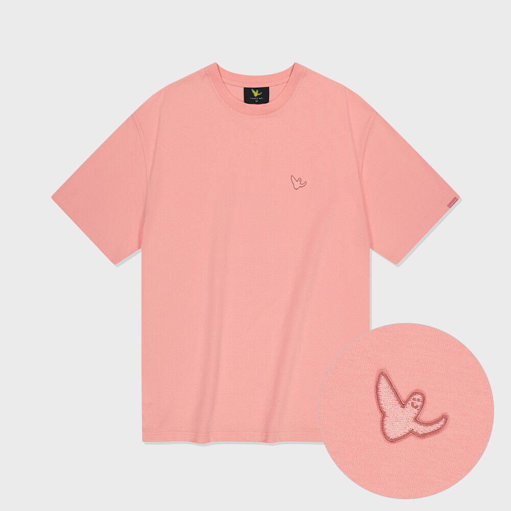 韓國What it isNt - Angel Wappen Short Sleeve T-shirt Light Pink