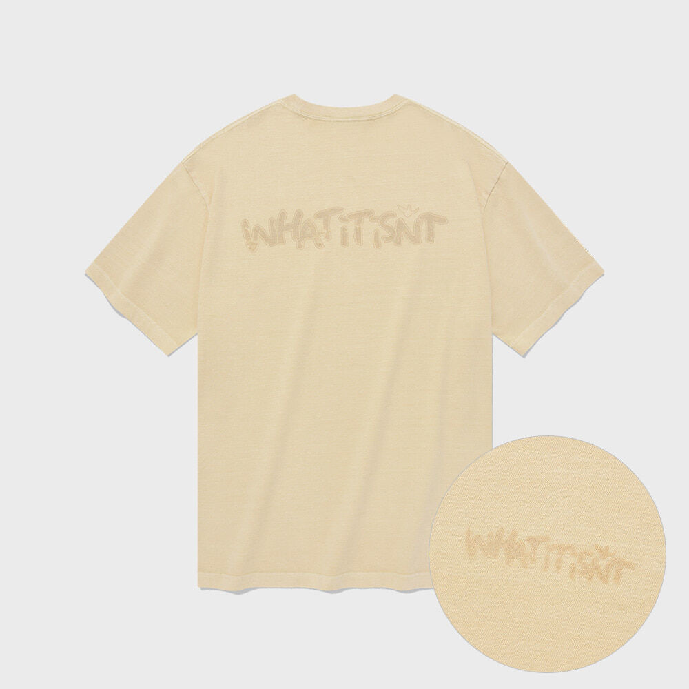 韓國What it isNt - WT Graphic Short Sleeve T-Shirt Cream