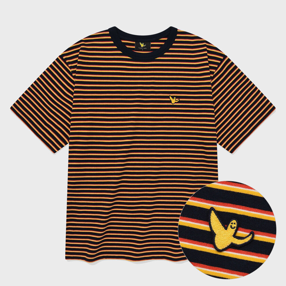 韓國What it isNt - Multi-Stripe Short Sleeve T-Shirt Navy