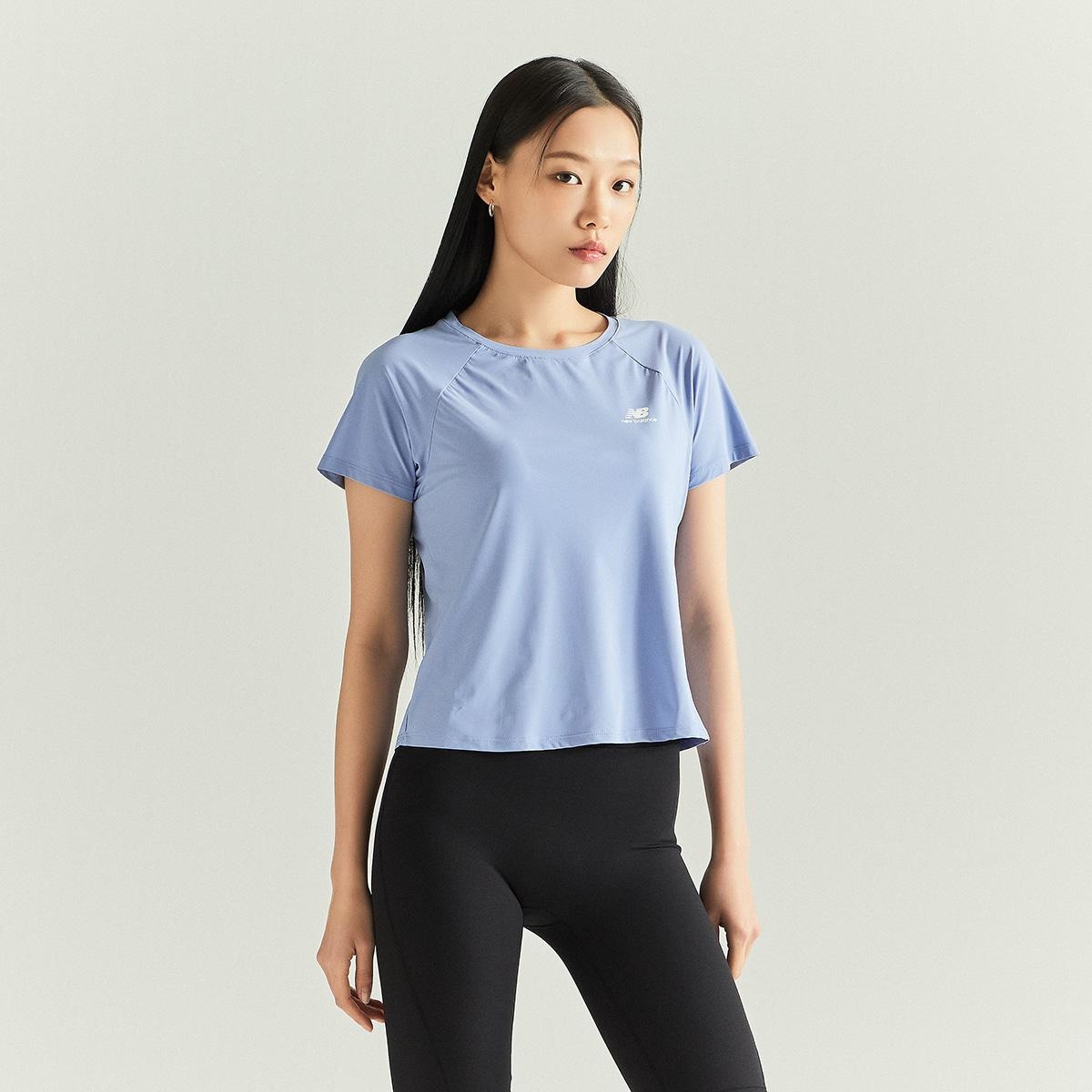 韓國NEW BALANCE-WOMEN Tricot Logo Short Sleeve Tee (BLUE)