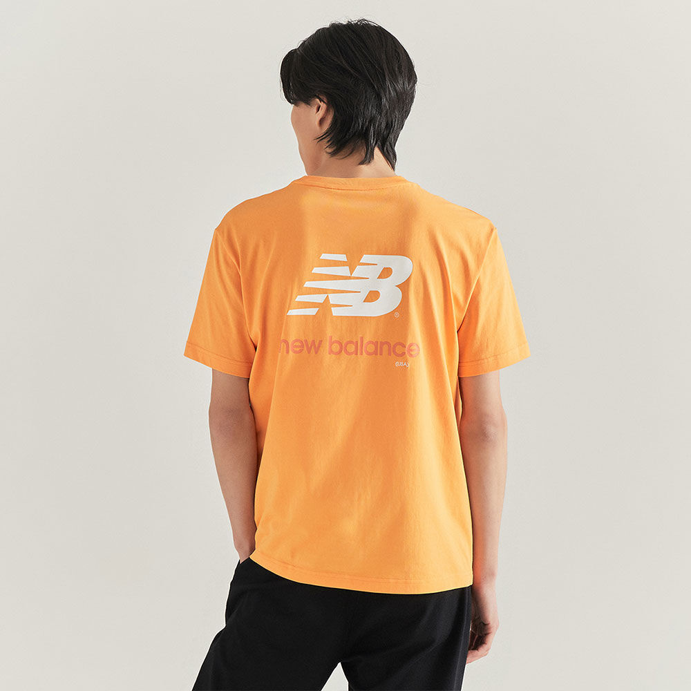 韓國NEW BALANCE-UNI Essential Back Big Logo Short Sleeve Tee (ORANGE)