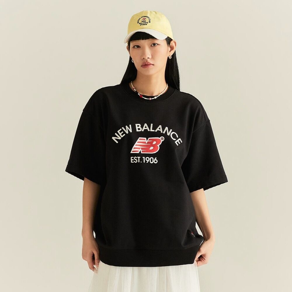 韓國NEW BALANCE-UNI SPORTS Short Sleeve Sweatshirt (OVER FIT) (BLACK)