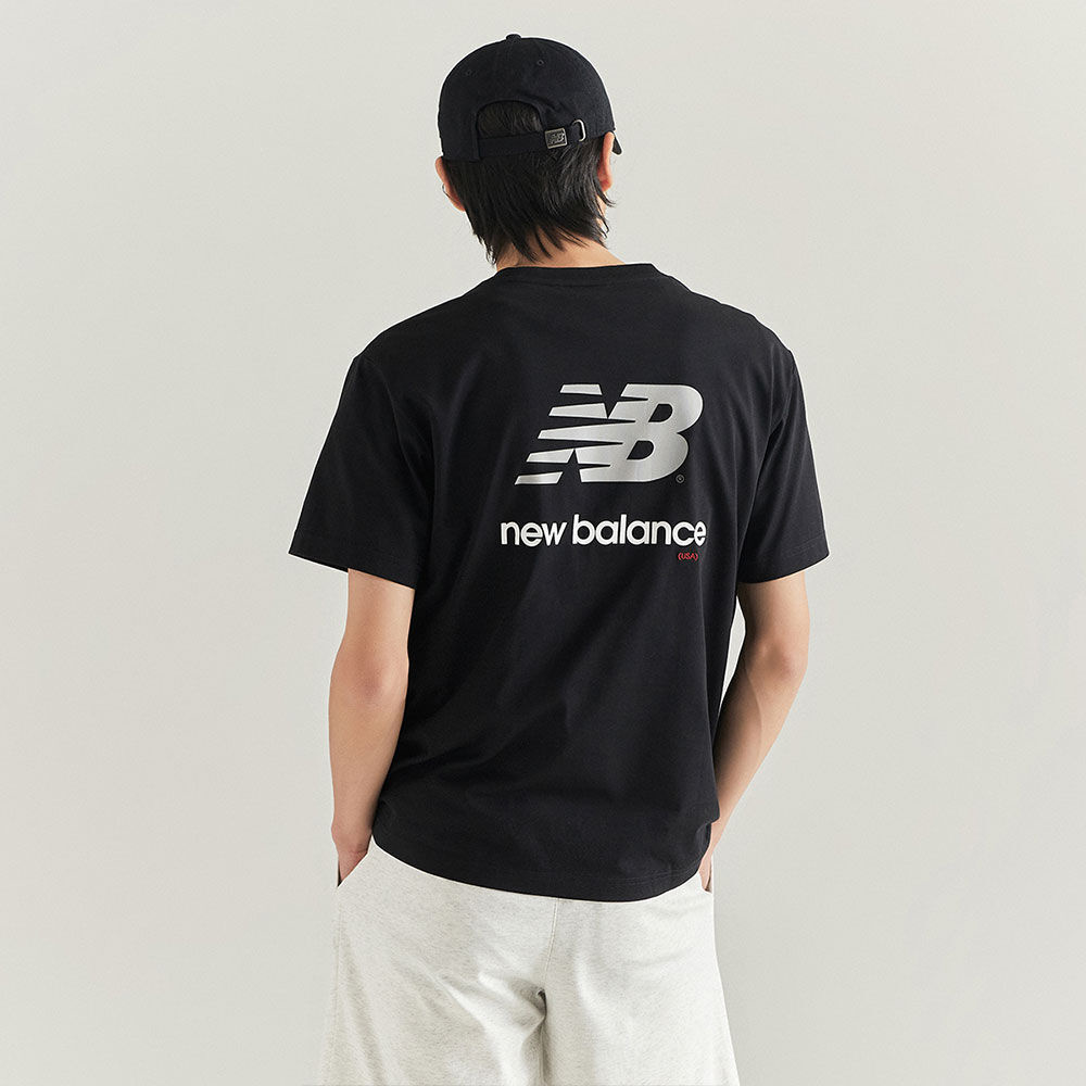 韓國NEW BALANCE-UNI Essential Back Big Logo Short Sleeve Tee (BLACK)