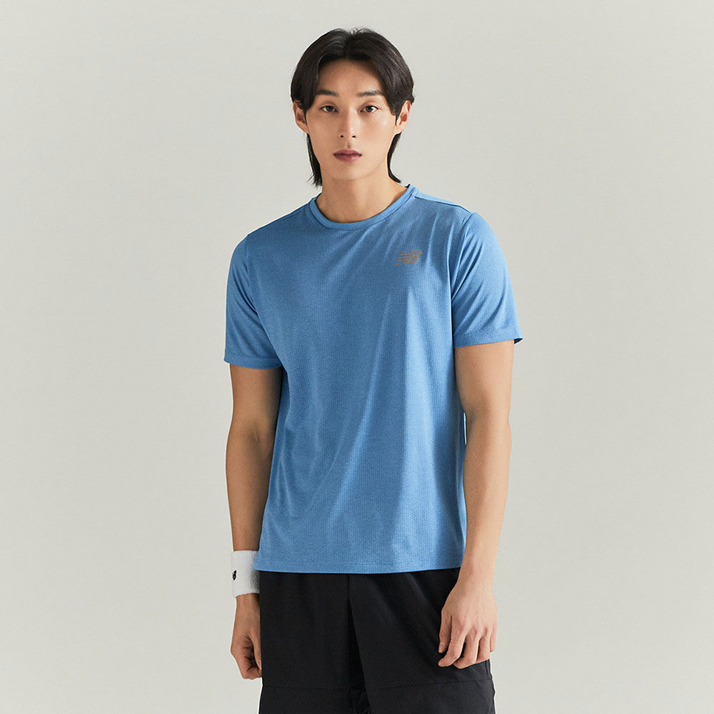 韓國NEW BALANCE-MEN Impact Run Short Sleeve Tee (BLUE)