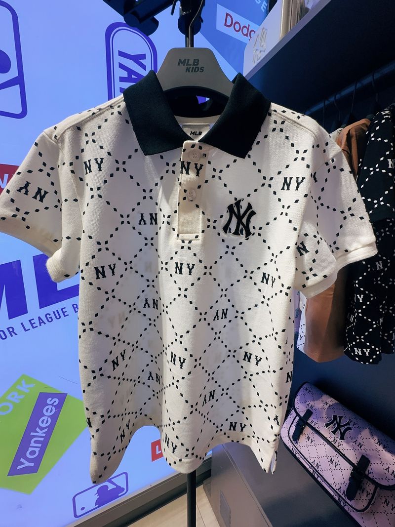【限時優惠】MLB KIDS | Diamond Monogram Pique T-shirt NEW YORK YANKEES - Black