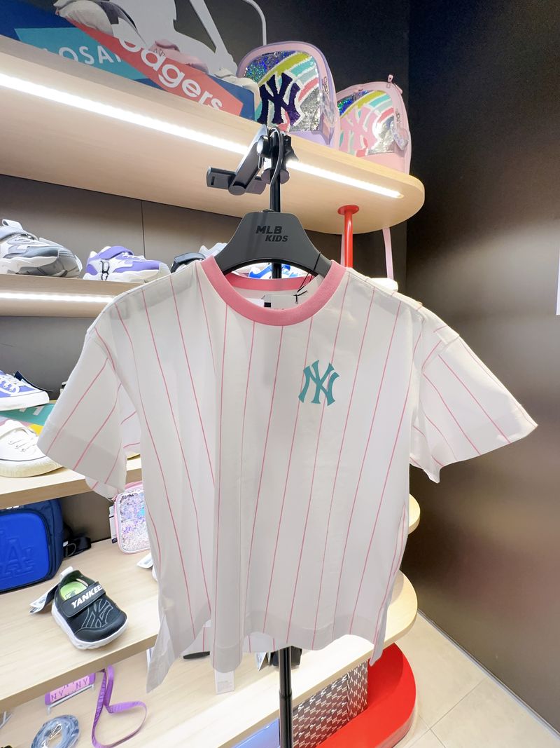 【限時優惠】MLB KIDS | Basic Stripe Short Sleeve Set NEW YORK YANKEES - Pink