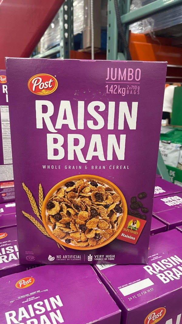【加拿大空運直送】 Post Raisin Bran 黑提子100％天然穀物麥片營養早餐 1.42 kg