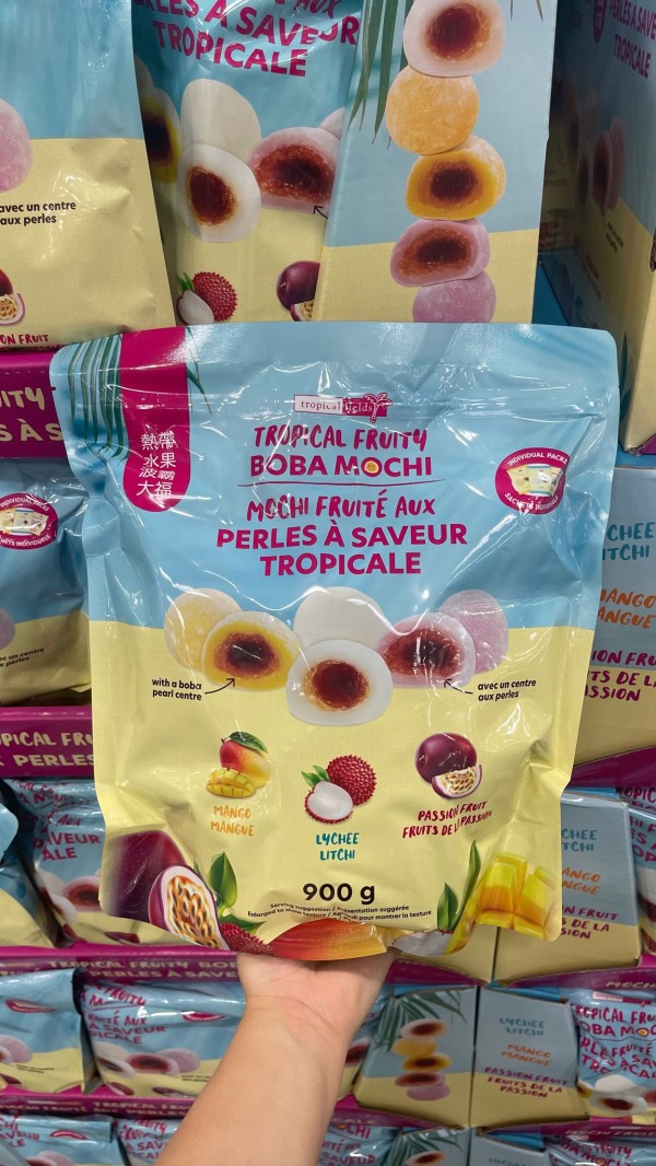 【加拿大空運直送】Tropical Field Fruity Boba Mochi 熱帶水果 波霸大福 (芒果,荔枝,百香果) 900g
