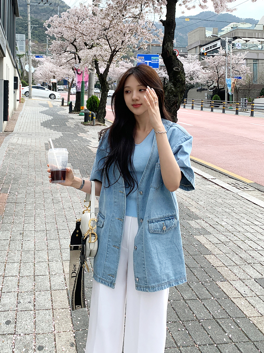 miamasvin - [무료배송]케이티 데님 하프자켓♡韓國女裝外套