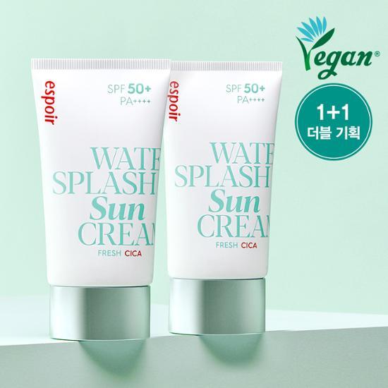 韓國 Espoir Water Splash Sun Cream Cica 積雪草清爽水潤防曬乳霜 60ml +60ml  (SPF50+ PA++++)